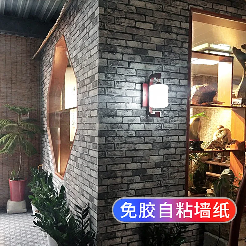 الرجعية الطوب خلفية ذاتية اللصق فو الطوب الملمس بلاط الجدار ملصق مقاوم للماء مقاوم للرطوبة مطعم تجاري الذاتي St