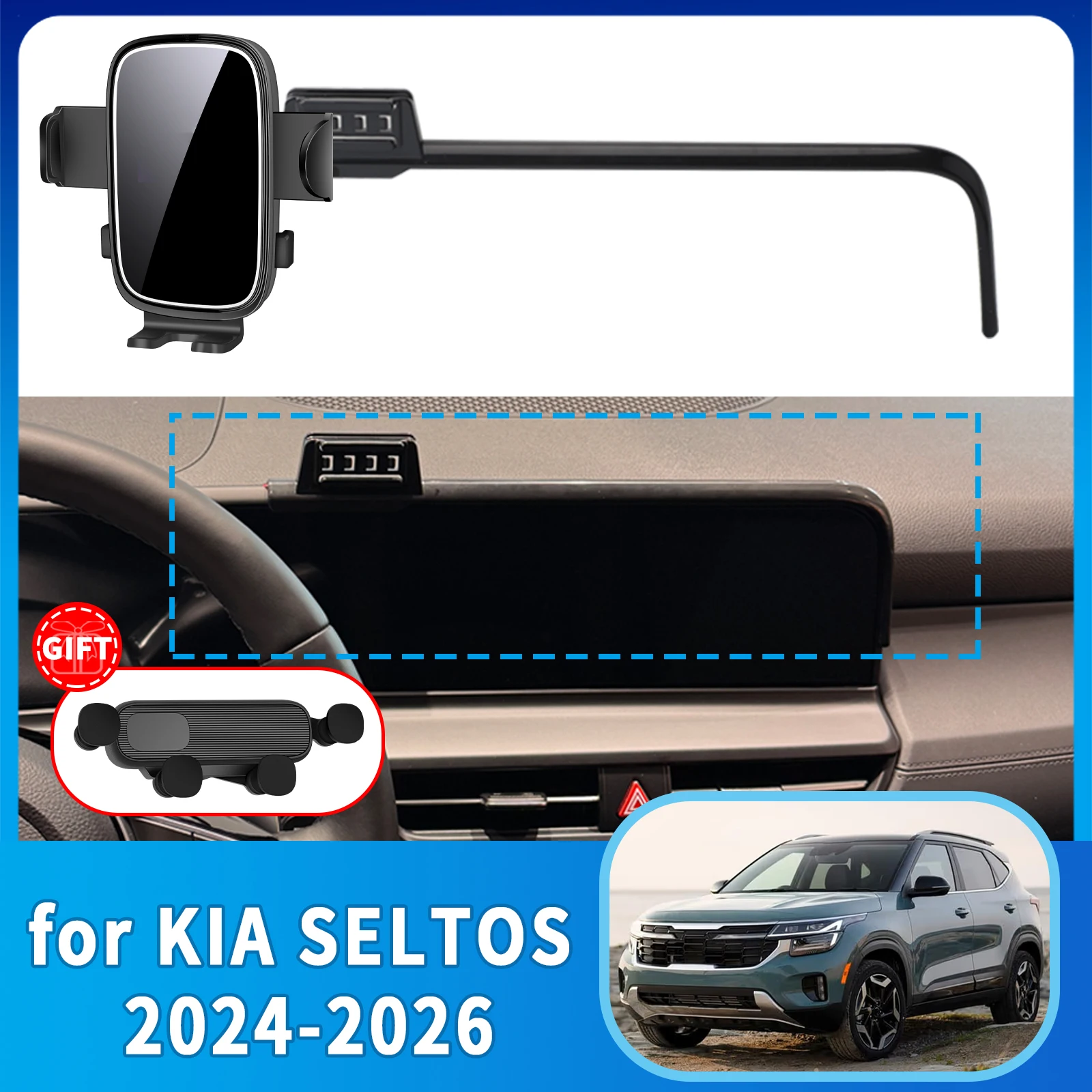 

fit for KIA SELTOS 2024 2025 2026 Phone Holder Phone Holder, Dashboard Screen Mount Bracket Easy Installation​​ Car accessoires