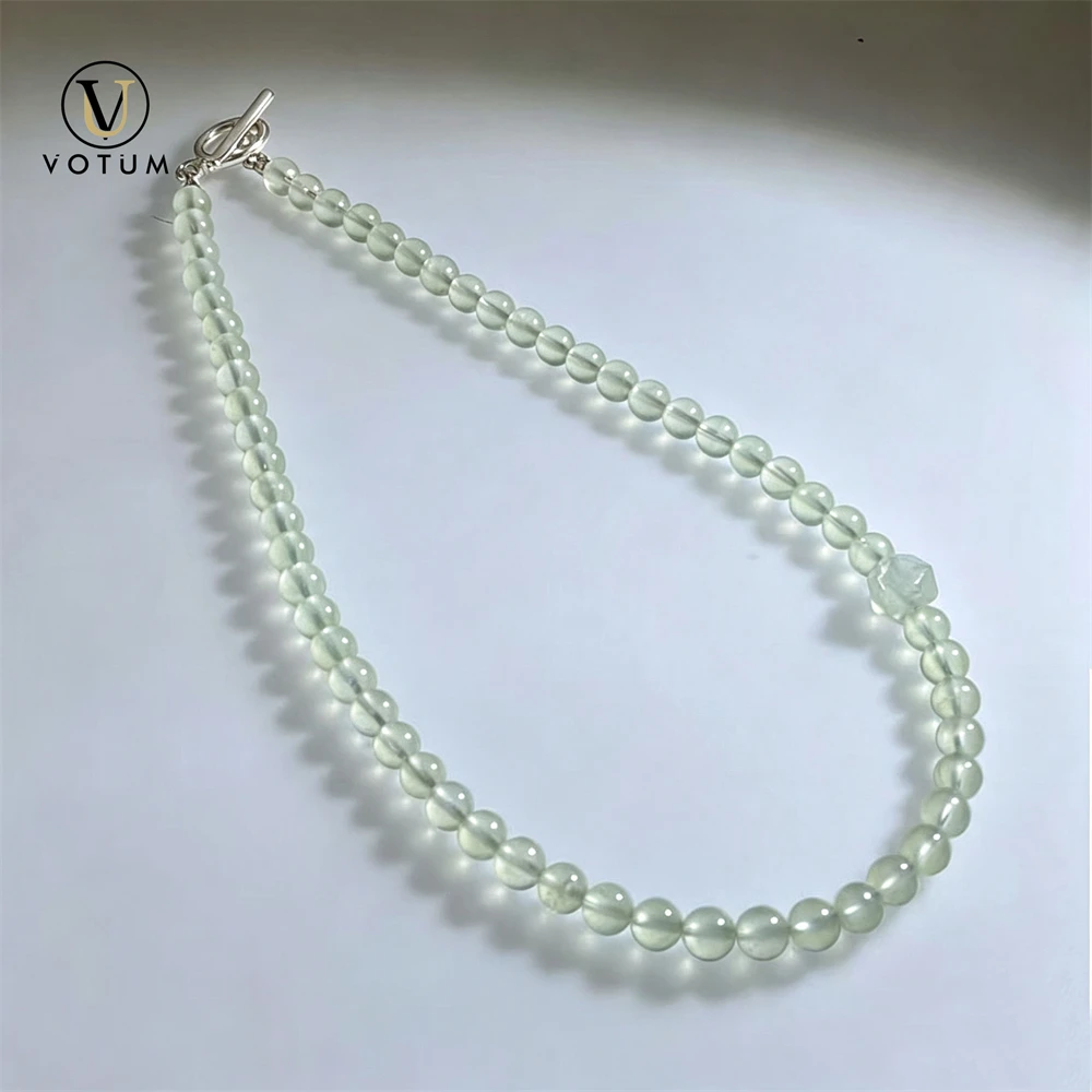 Votum Natural Peridot Green Stone Beaded Choker Necklace for Women Lady Semi-precious Gemstone Necklaces Gift Jewelry
