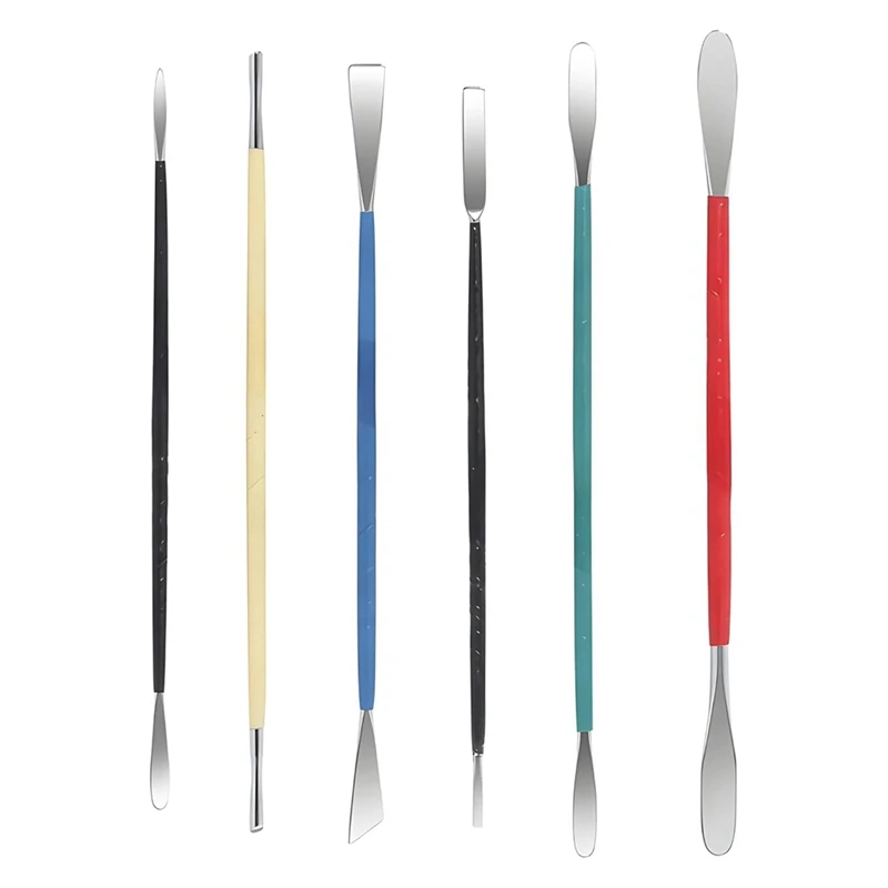 6 PCS Clay Sculpting Tools, Ceramic Pottery Tools, 6.1 Inches Stainless Steel Pottery Carving Set