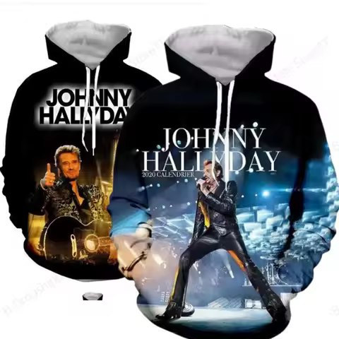 Popular Pop Singer Johnny Hallyday 3d Print Hoodie Men Women Fashion Rock Casual Hip Hop Hoodies Sweatshirt Oversize Hoodie Male