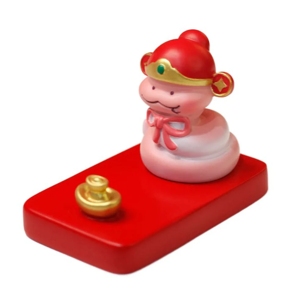 

Zodiac Cartoon Snake Phone Holder Resin Craft Creative Mobile Phone Stand Figurine Cute Snake Phone Holder Car Ornament