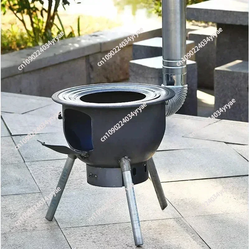 Camping Fire Pits Outdoor Grill Stand Camping Furnace Heating Wood Fire Stove Household Rural Portable Brazier Stove Stand