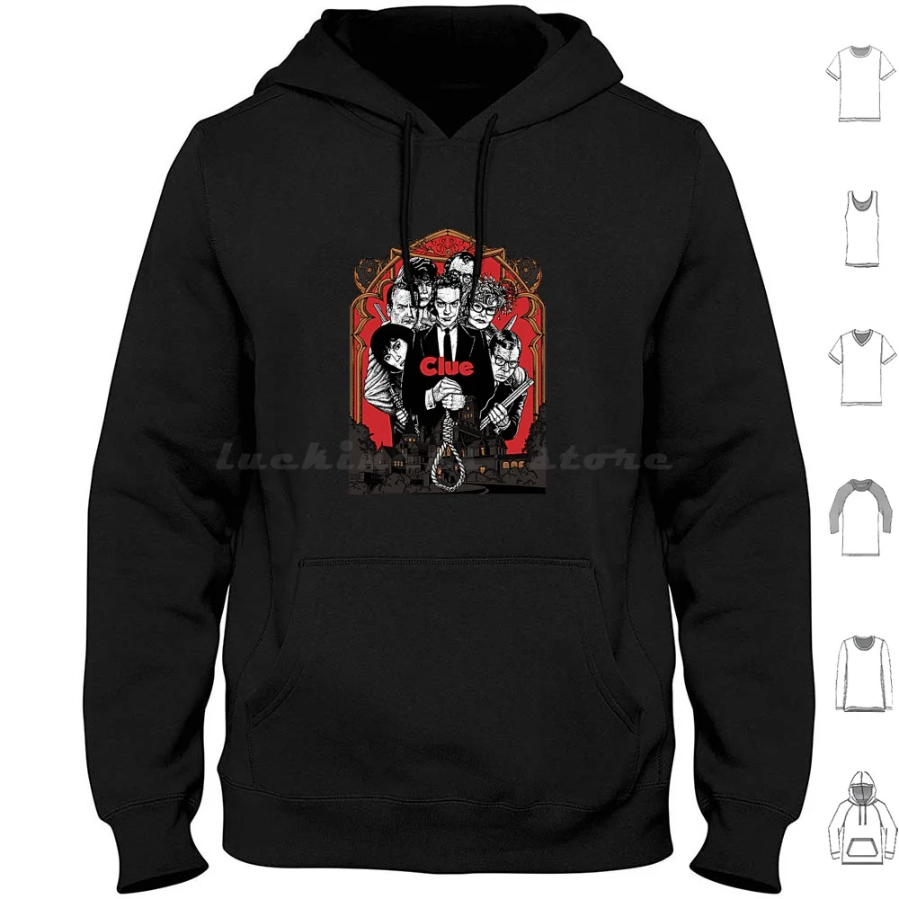 T-shirt à manches longues Vintage Clue Movie, Hoodies, Board Game, Puzzle, Crossword Game, Mystery, Alever Movie Humor