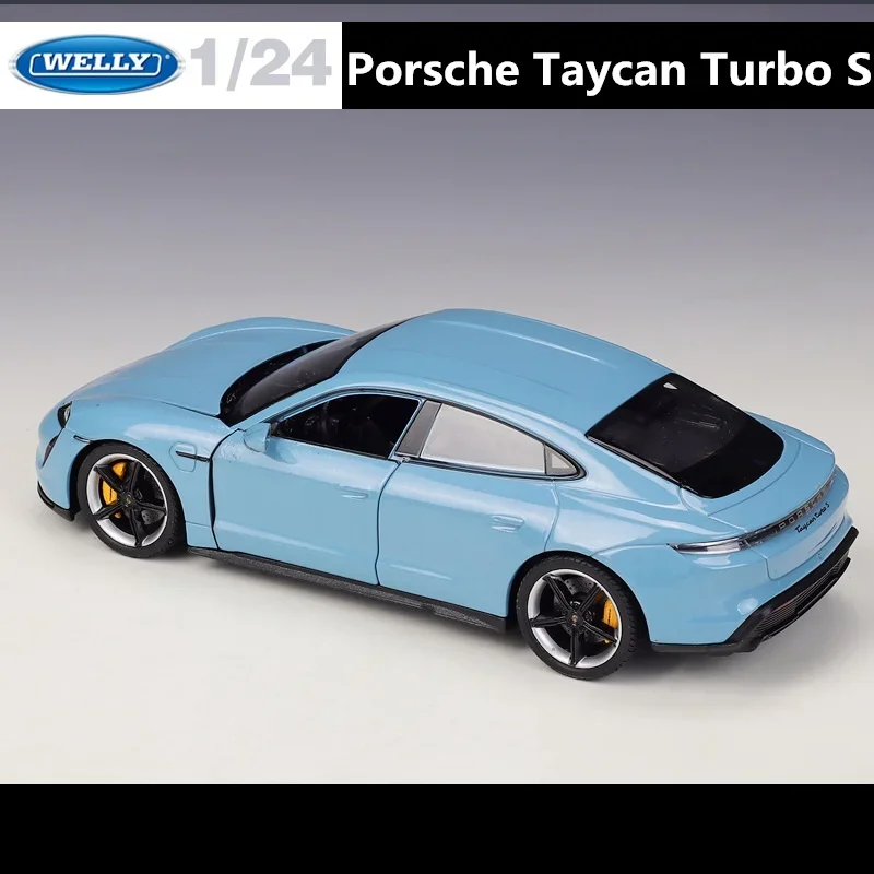 Welly-Modèle de voiture en alliage moulé sous pression, 1:24, Porsche Taycan Turbo S, jouet en métal, voiture de sport, haute simulation, cadeaux de collection