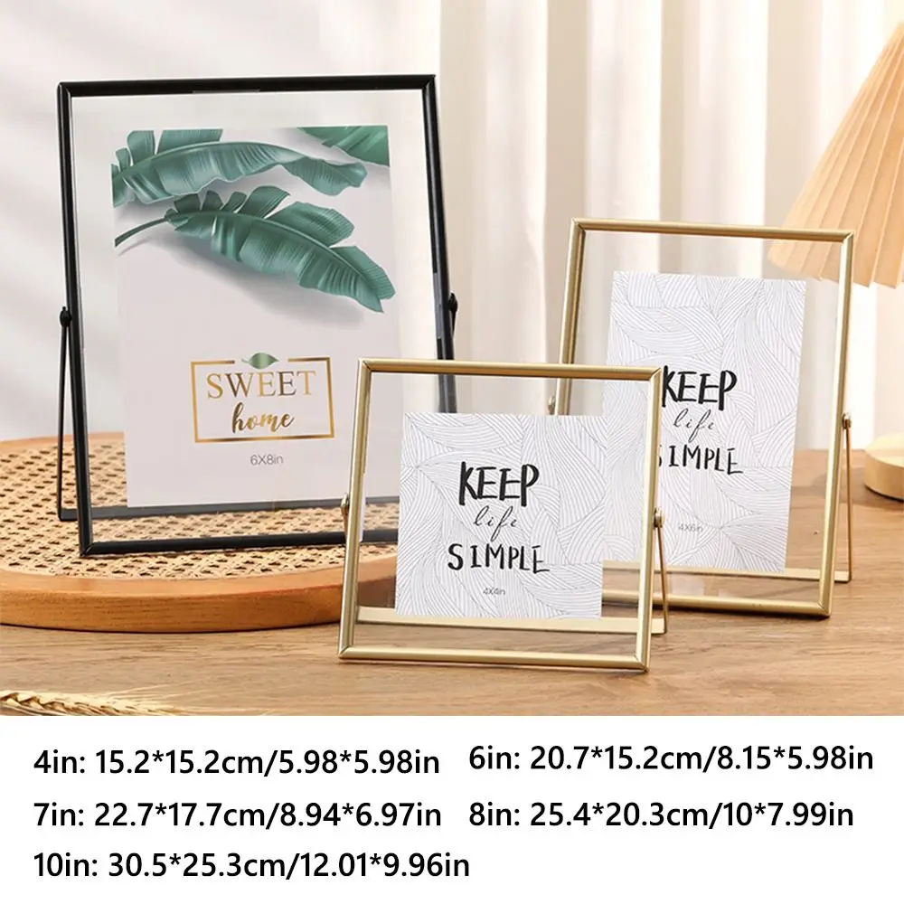 Multi-Purpose Metal Photo Frame, Gold & Black Rectangle