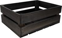 Creative Deco Wooden Chest Black | 40x30x15 cm | Natural Wooden Box | Perfect for Storage