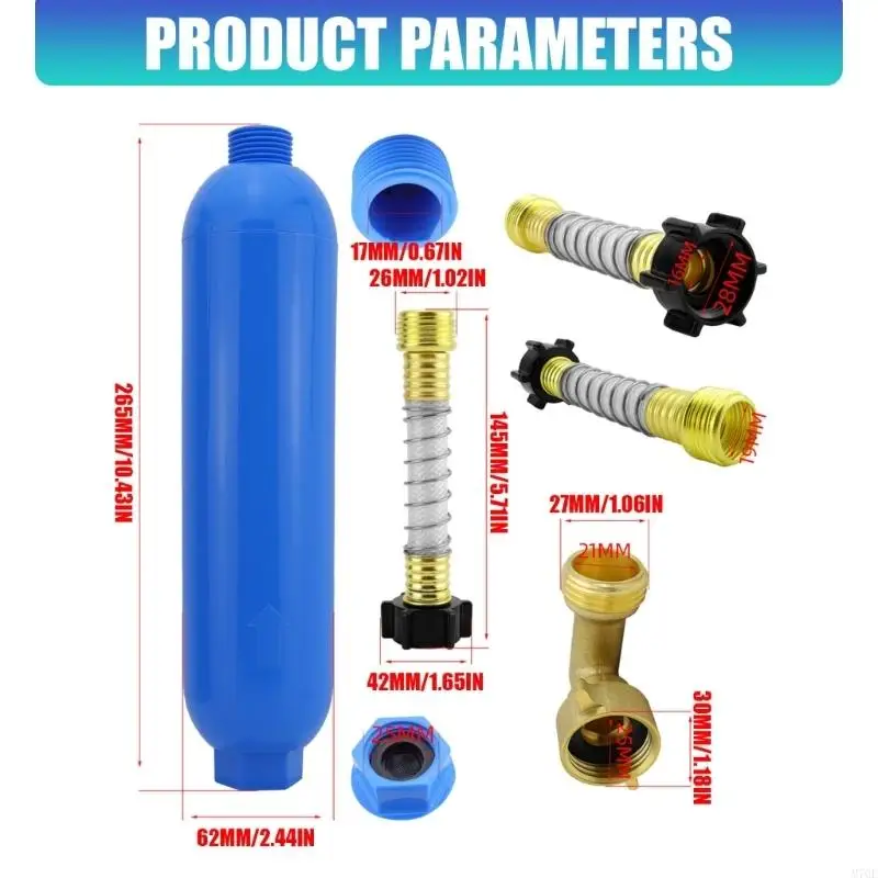 M76E Anhänger-Wasserfilter-Set mit Schlauchschutz für den Einsatz auf Booten und Garten – Detail 6