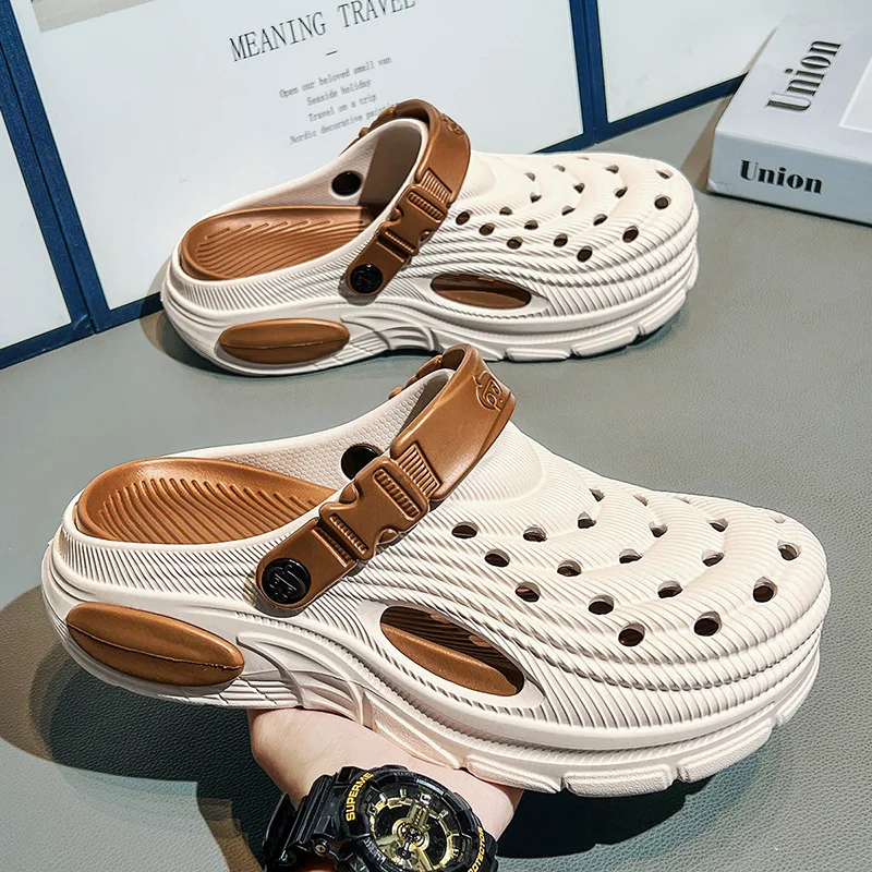 

Мужские и женские парные спортивные водонепроницаемые нескользящие пляжные сандалии и шлепанцы для двойного использования