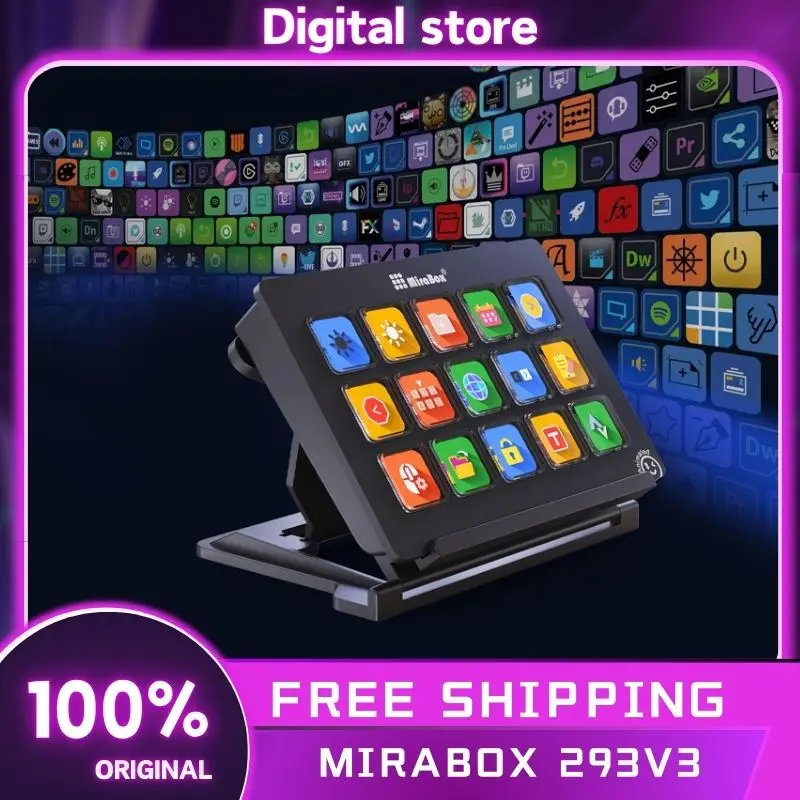 Mirabox 293v3 Stream Deck Customized Keypad Macro Programming Lcd Button Visual Screen Visual Highlight Accessories For Office