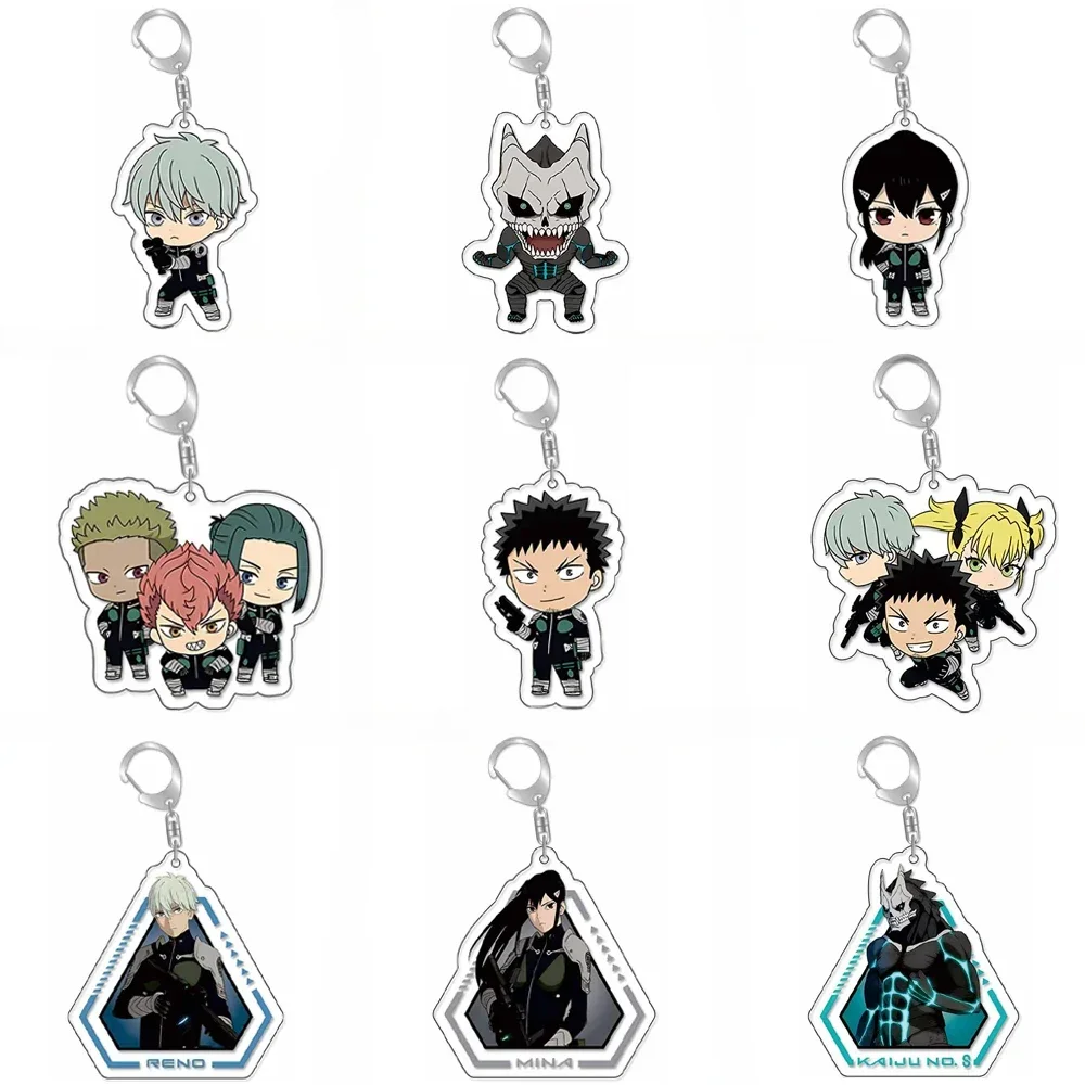 

Kaiju No 8 Kafuka Hibino Reno Ichikawa брелок Аниме Мультяшные Пластиковые Брелоки для ключей бирка Cos Baji аксессуары