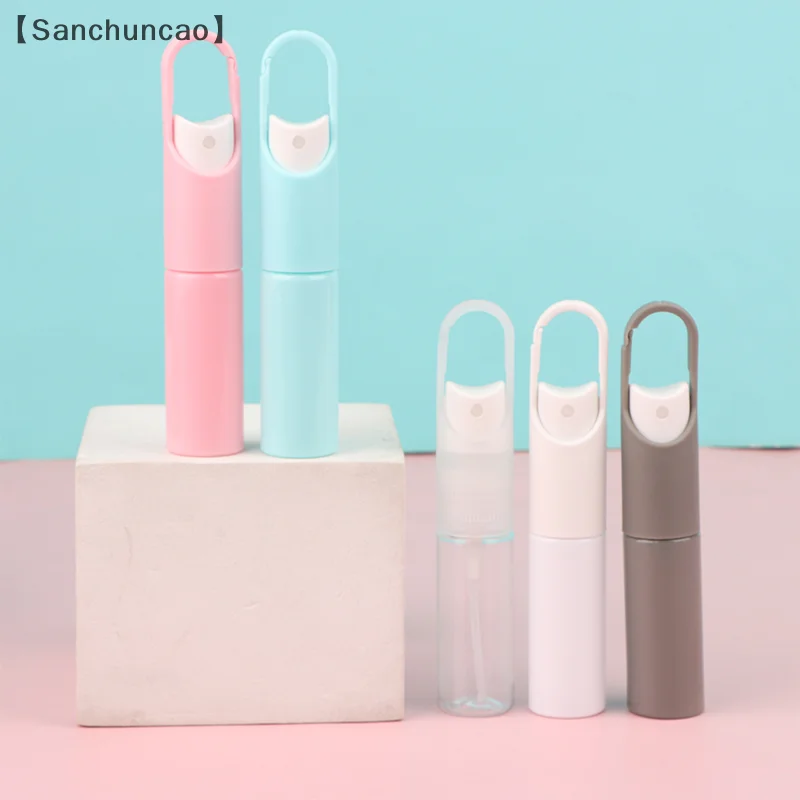 20ml Mini Przenośny Wielokrotnego Użytku Perfumowany Antybakteryjny Do Dłoni Alkoholowy Haczyk Przenośna Butelka z Pompką Rozpylającą Pusty Pojemnik na Perfumy
