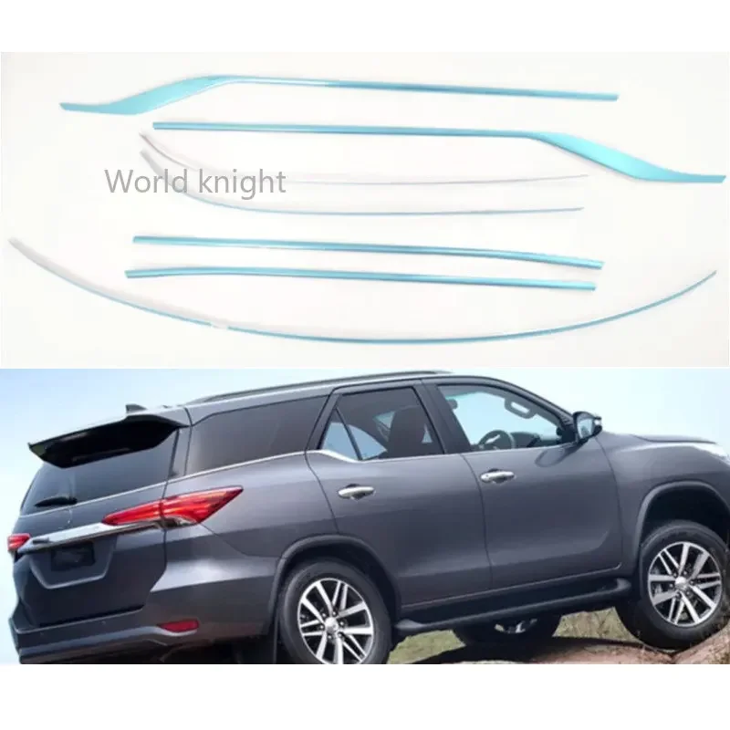 

For Toyota Fortuner AN150 AN160 SW4 2016-2019 Car Side Door Under Bottom Window Molding Strip Cover Trim Stainless Steel