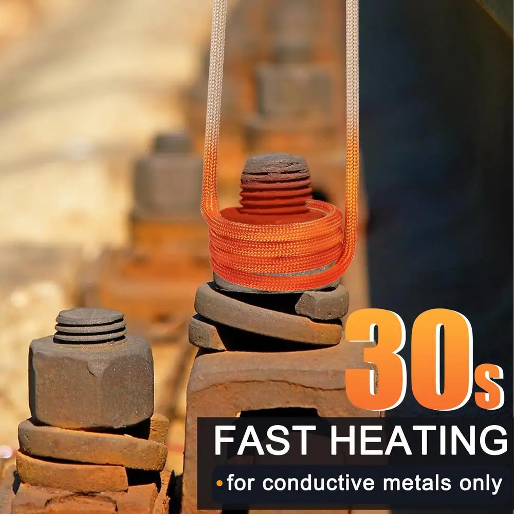 1100W 110V Hand Held Induction Heater Bolt Removal Kit Tool with LED Light Cooling Fan 4 Coils Threaded Nuts Rusty Screws Gears