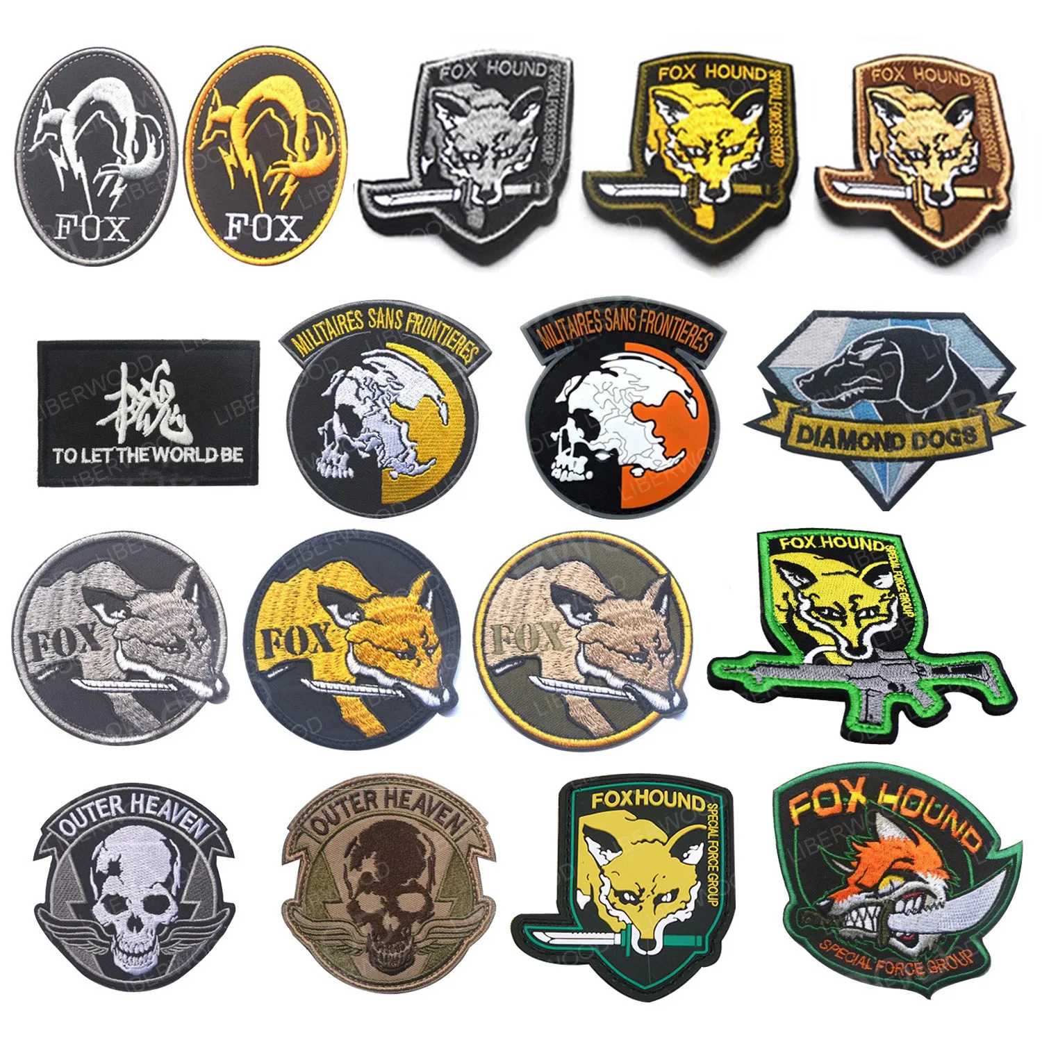 Metal Gear Solid Foxhound Emblem Patch Fox Hound Uniform Sticker Badge Militaria Group Armband Applique