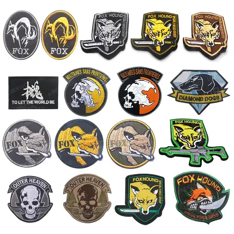 Metal Gear Solid Foxhound Emblem Patch Fox Hound Uniform Sticker Badge Militaria Group Armband Applique