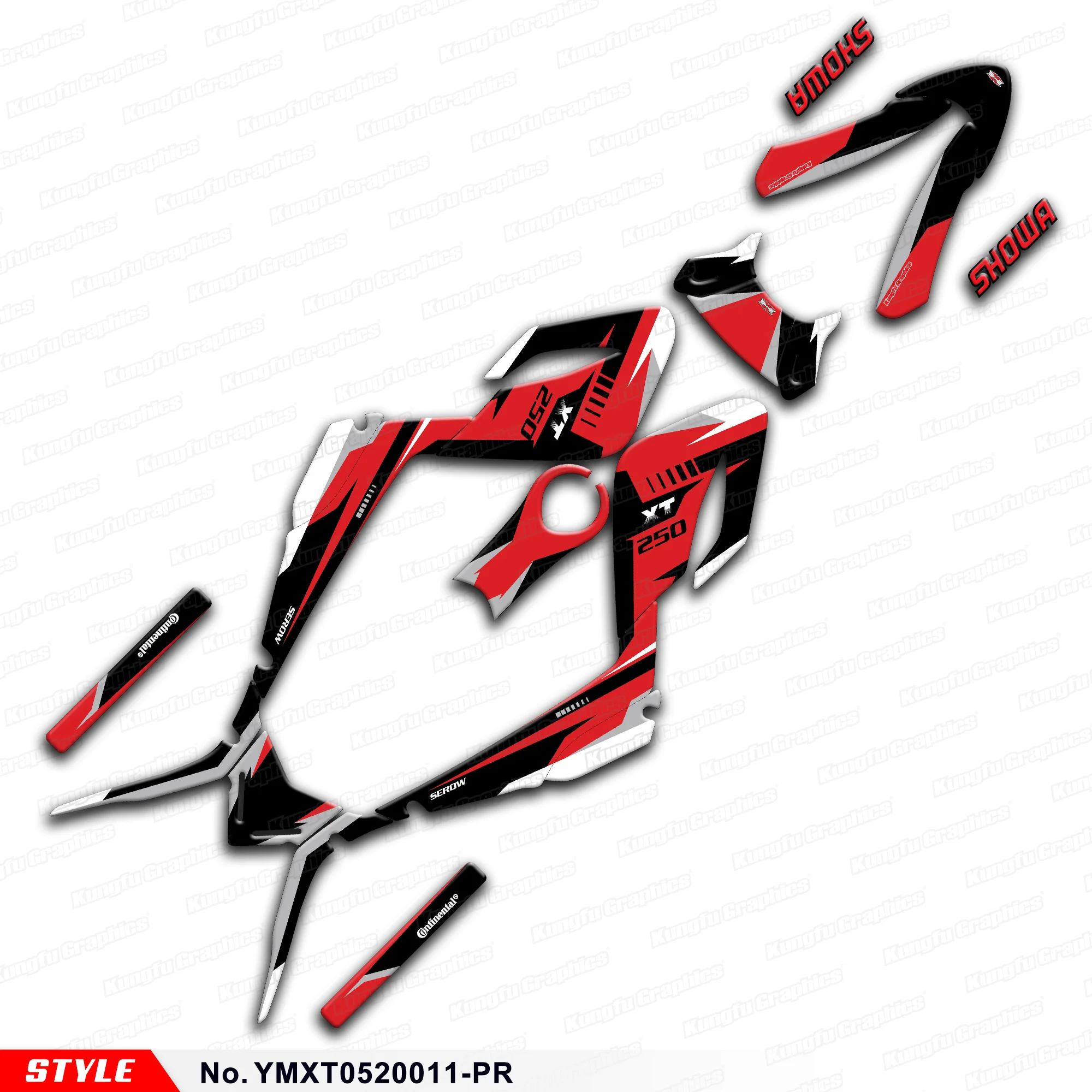 

JY RACING Motorcycle Graphics Sticker Sheet for Yamaha Serow XT250 2005 2006 2007 2008 2009 2010-2020, YMXT0520011-PR