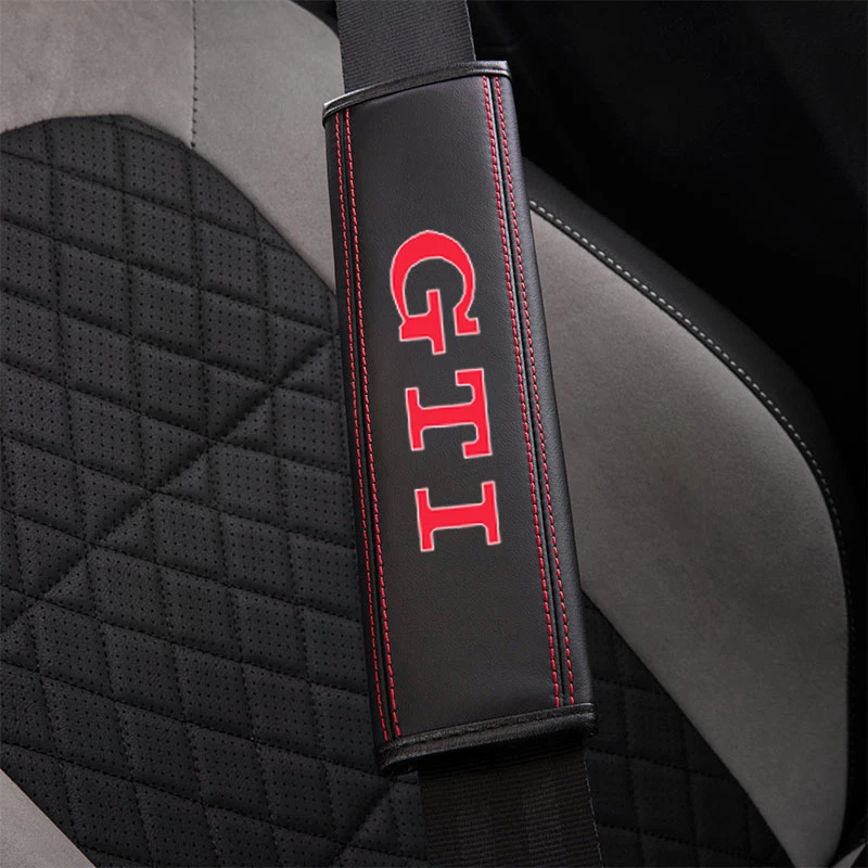 GTD For VW Volkswagen Golf 3 4 5 6 7 8 R MK4 MK7 MK6 MK5 1pc Cowhide Car Interior Seat Belt Protector Cover For car Auto Acces
