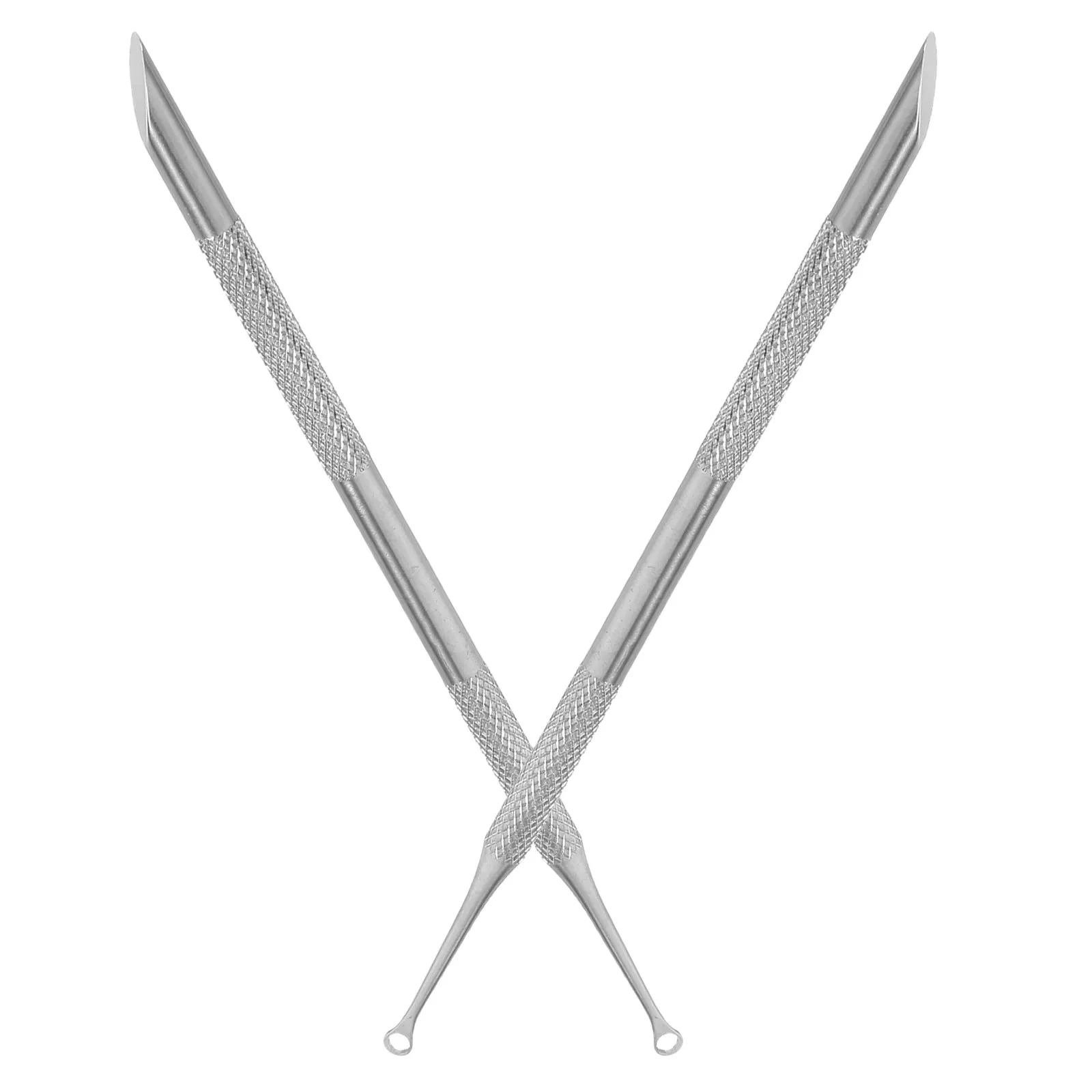 

3Pcs Metal Cuticle Pusher Dual Head Precision Nail Cleaner Slanted Abrasive Tip Round Loop for Home Salon Manicure Prep Cuticle