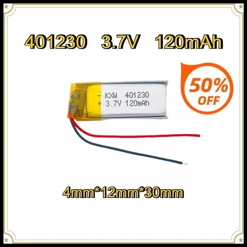 Fast Shipping 401230 3.7V 120mAh Li-Po Rechargeable Battery For Bluetooth Headphones Speakers Dash Cam Sat Nav