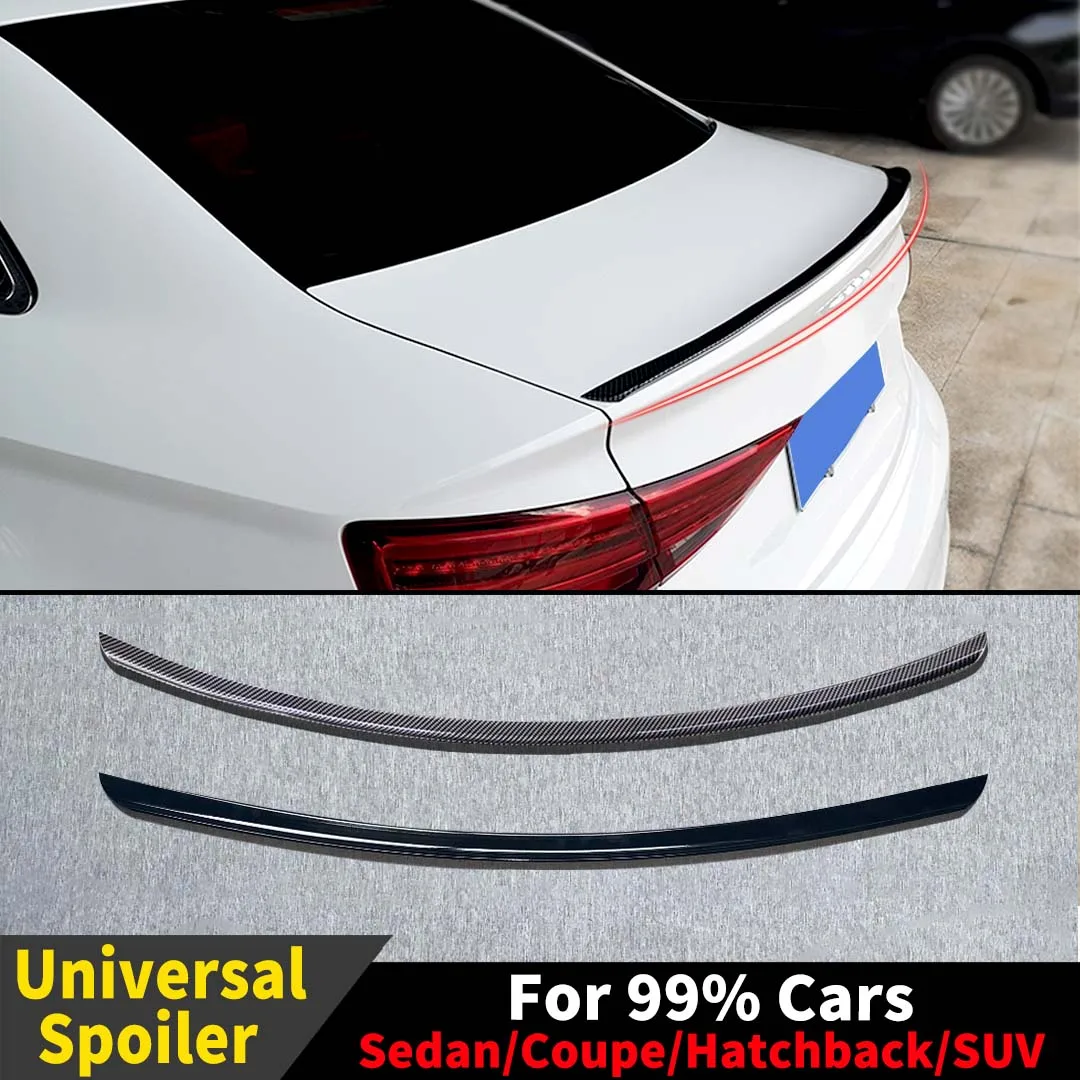 Boot Lip Rear Trunk Spoiler Universal Wing Air Deflector Tuning For 99% Cars Sedan Coupe Hatchback SUV Carbon Look Glossy Black 