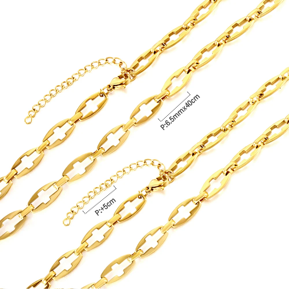 Fashion Paperclip Link Chain Stainless Steel Necklace Gold Color Chain Gothic For Women Necklace Jewelry