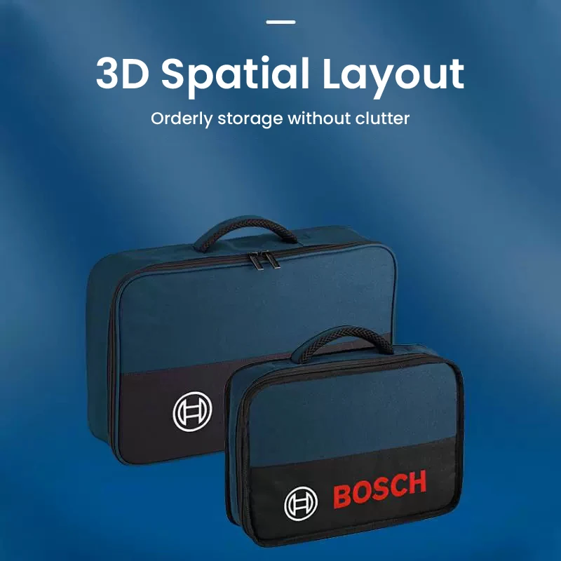 Imagem -03 - Bolsa de Ferramentas Bosch Tamanhos Mini s m Organizador de Armazenamento de Ferramentas Bolsa de Trabalho Marceneiro Eletricista Lona à Prova Dágua para Pesca