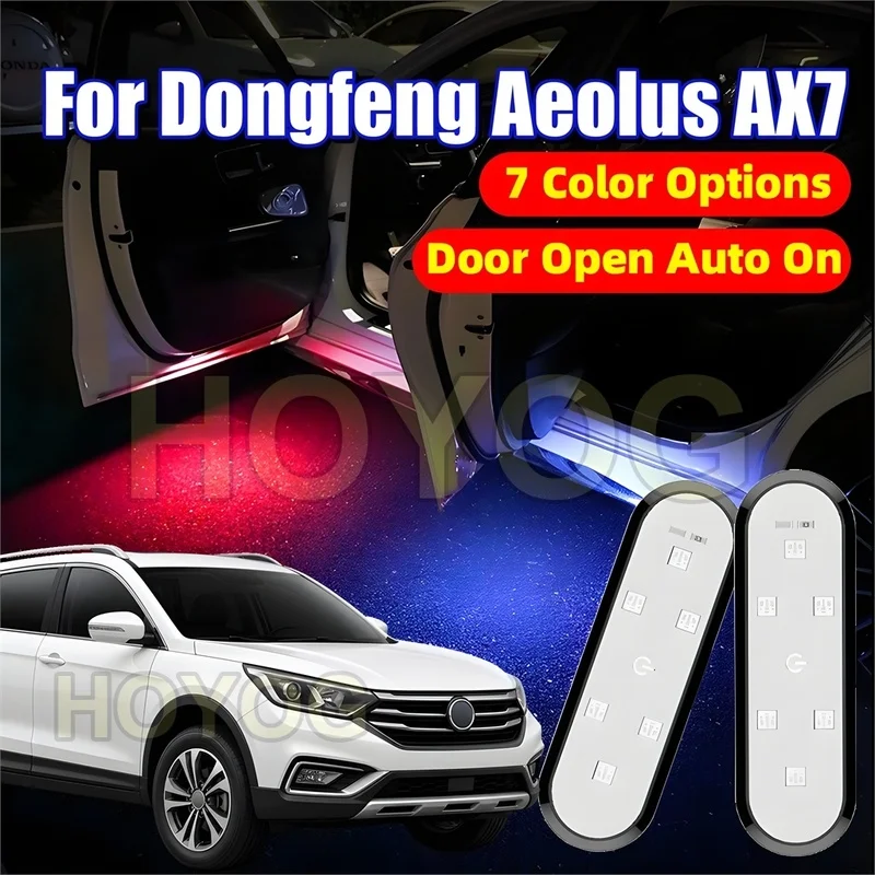 Fit for Dongfeng Aeolus AX7 2016-2024 USB Rechargeable Wireless Multi-Color Car Door Welcome Lamp with Automatic On/Off