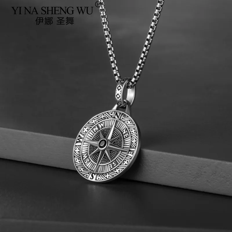 خمر البوصلة مؤشر قلادة الصيف الرجال الهيب هوب سترة طويلة سلسلة إكسسوارات عقد هدية عيد #4