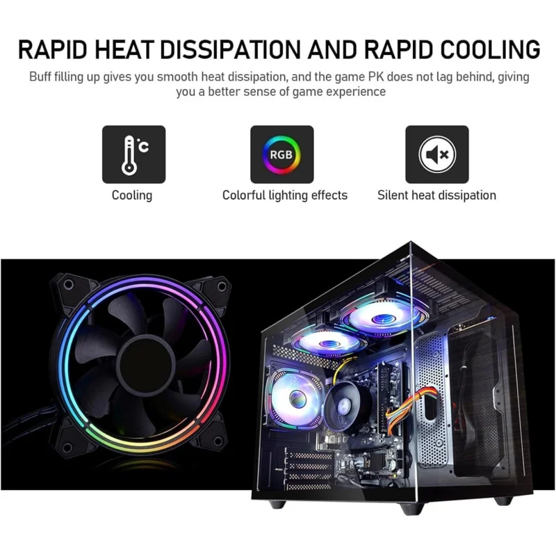 ألعاب الكمبيوتر | ريزين 5 5600 جي تي | نيفمي اس اس دي 512 جيجا | ذاكرة الوصول العشوائي 16 جيجا | واي فاي 6 أبراج مكتبية كمبيوتر مكتبي مسبق الصنع باللون الأسود #4