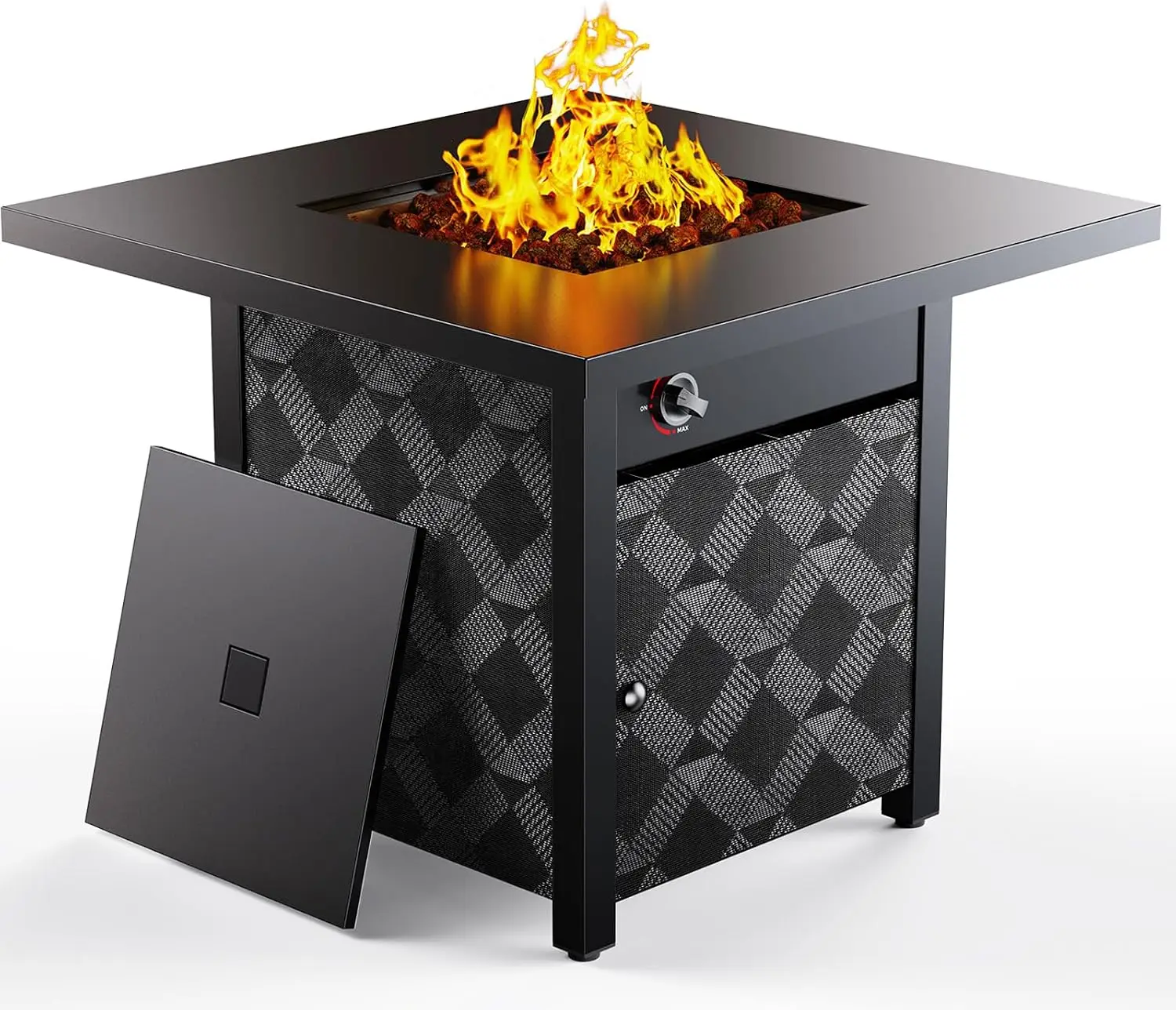 Propane Fire Pit Table, 32Inch Gas Outdoor Fire Pit Table CSA-Certified for Outside Patio with Lava Rocks, Add Warmth