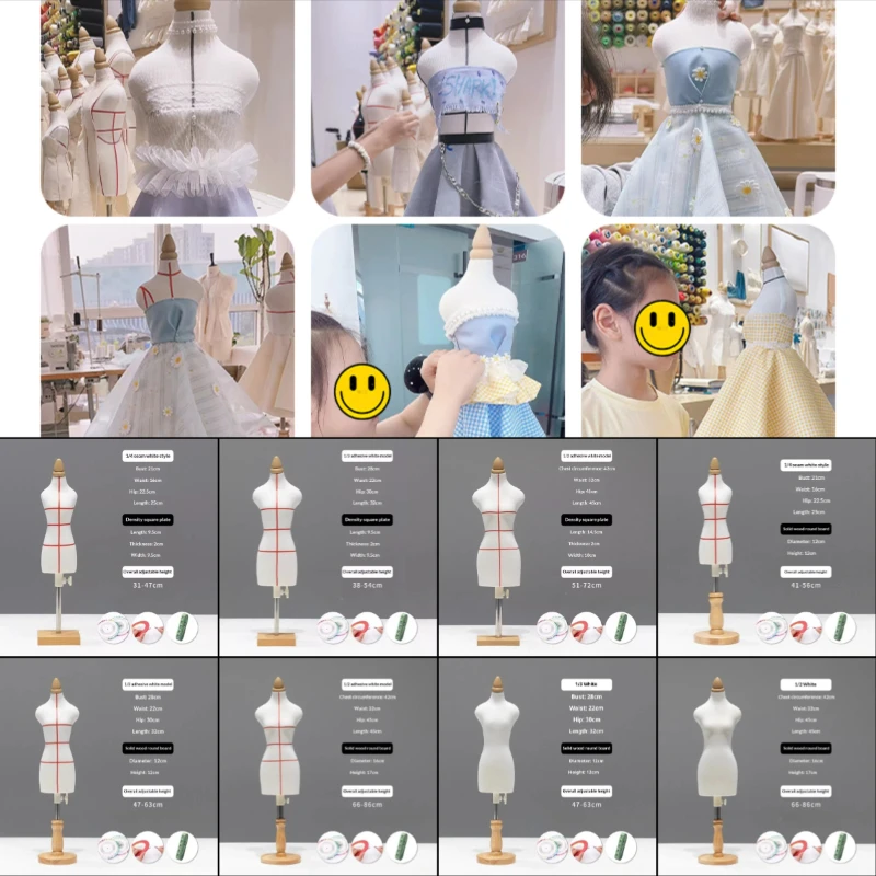 1/2 1/3 1/4 Mini Female Form Auxiliary Model Sewing Female Tailor Model Professional Tailor Mannequin Body for Clothes Design