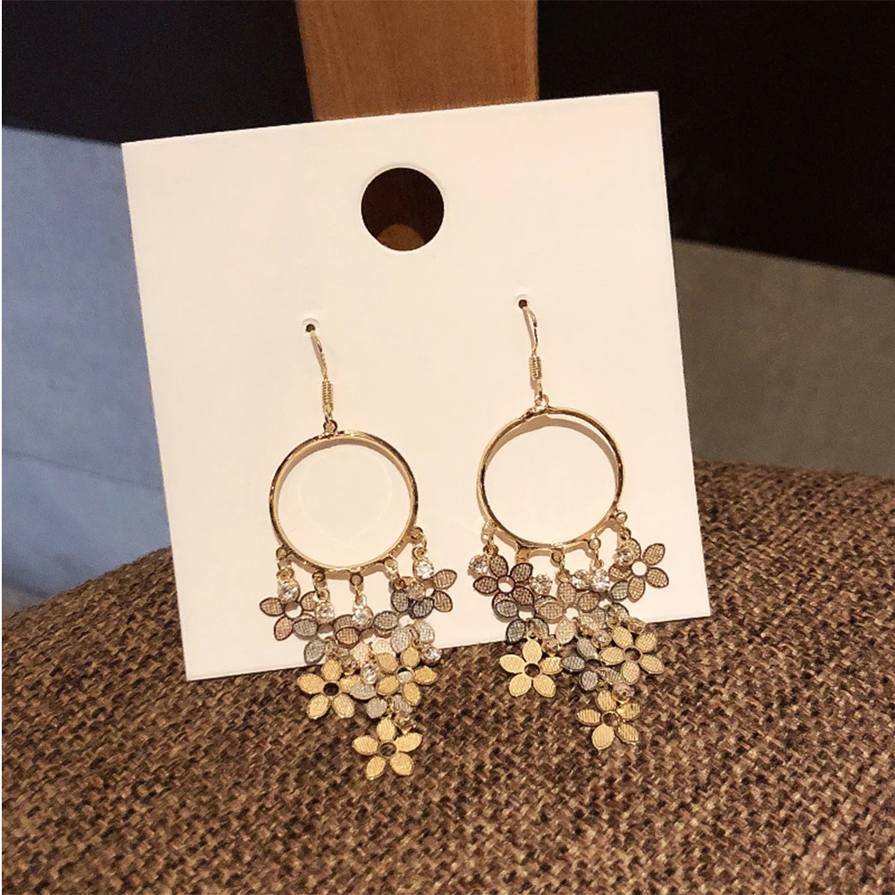 

Flower Tassel Earrings Jewelry for Women Delicate Eardrop Korean Version Fashion