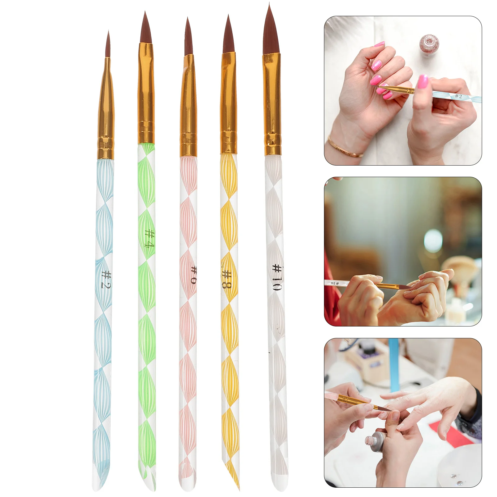 

5 Pcs Nail Sticks for Practice Gel Acrylic Polish Tool Display Pen Foldable Decorating Paint Tools