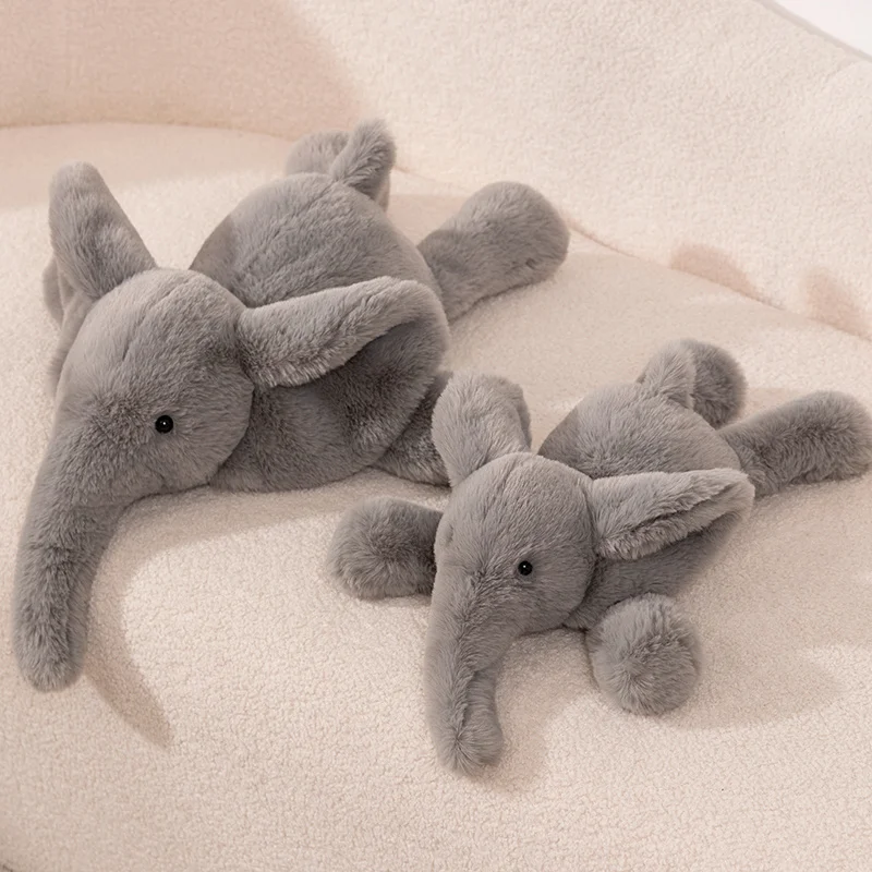 45/60cm High Quality Lifelike Elephant Plush Doll Brown Gray White Super Soft Plush Doll Home Decoration Birthday Gift For Boys