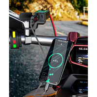 12V SAE to Dual USB Fast Charging Adapter Motorcycle USB Charger with Voltmeter On/Off Switch 3.1A/4.8A TYPE-C for Phone