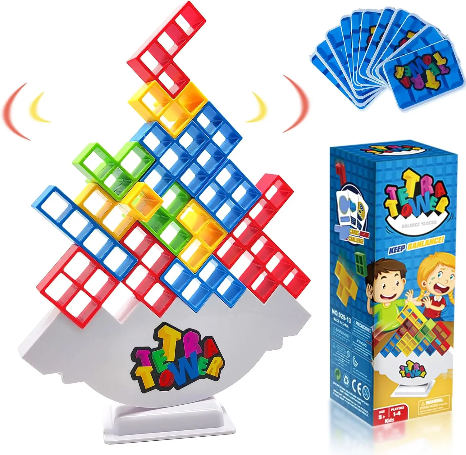 New 3D Tetris Tower Balancing Stacking Toys, Board Games for Kids,Puzzle Board Assembly Brick Educational, Parties, Travel Toys