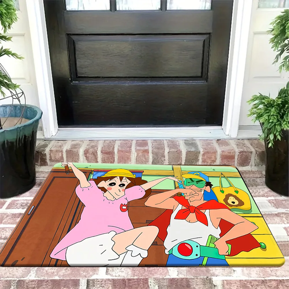 

Коврик для входной двери с принтом персонажей Crayon Shin-chan Misae и героев аниме, нескользящий, влаговпитывающий, забавный декоративный коврик в стиле аниме