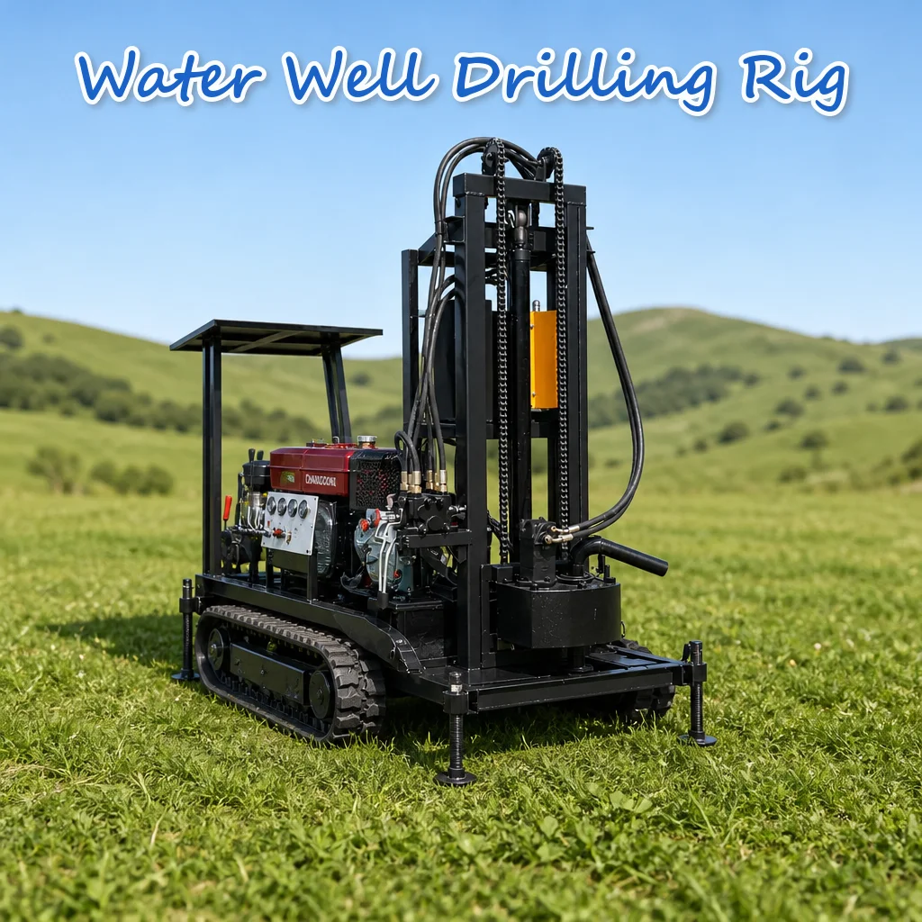 Customized Borehole Water Drilling Rig 22 to 35HP Hydraulic Operated Powered by Diesel Crawler One Man Operation Fast Working