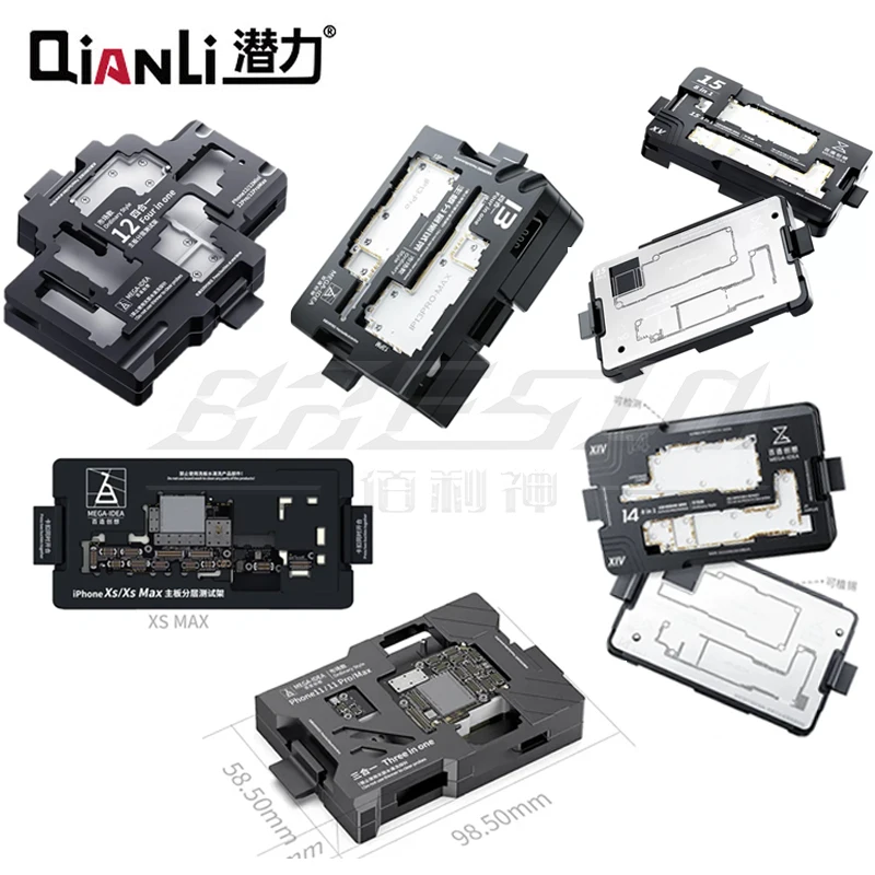 QIANLI MEGA-IDEA MainBoard Layered Testing Frame For IPhone X-12 13 14 15 Pro Max Middle Level Radio Frequency Function iSocket