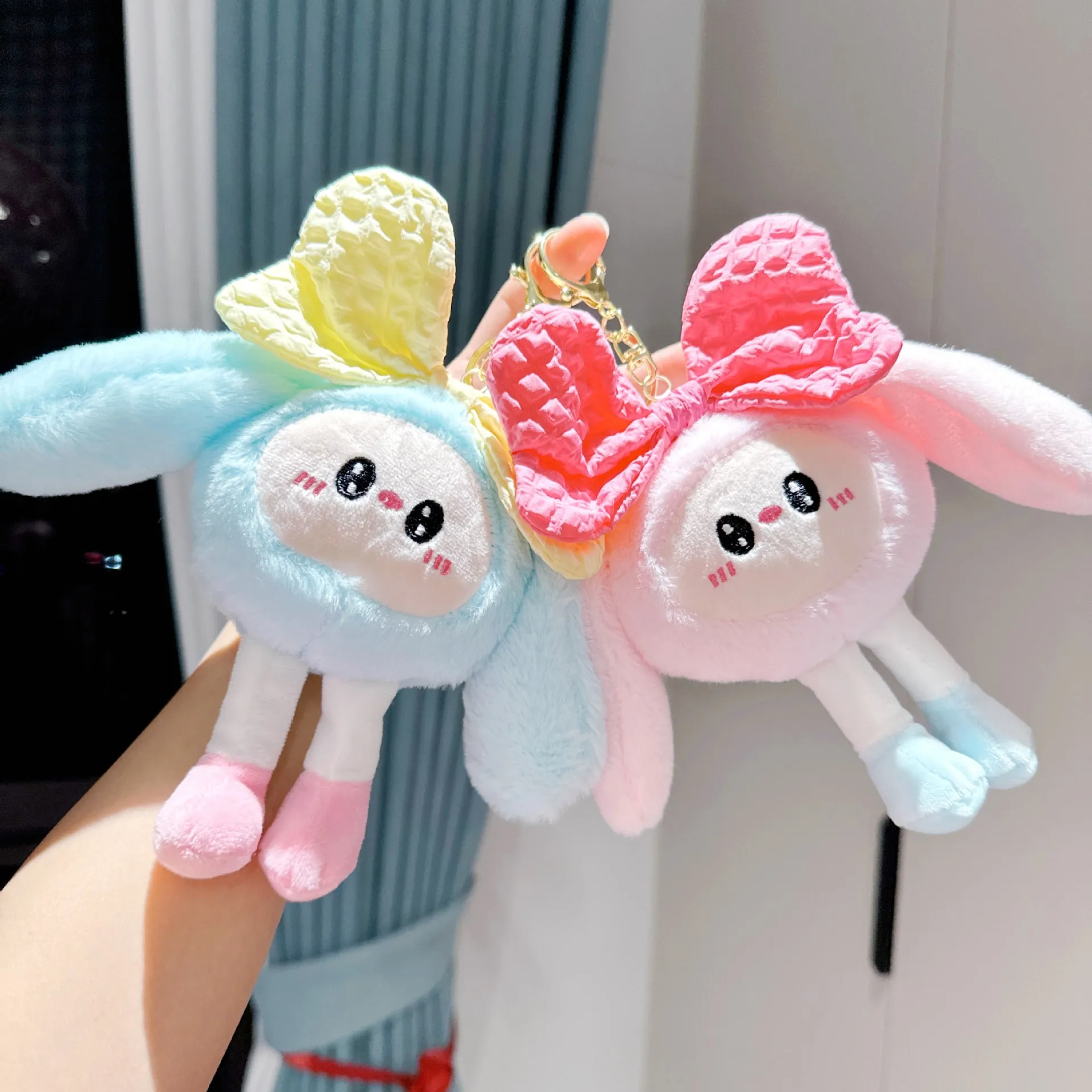 new Cute Children's Doll Pendant Cute Long Eared Elf Little Rabbit pretty bow Doll Exquisite Bag Pendant Car Keychain Keychain