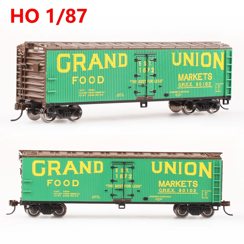 BACHMANN 1/87HO Type Train Model American Series Simulation Metal Wheel 40 Feet Green Wooden Refrigerated Truck Train Model  Toy