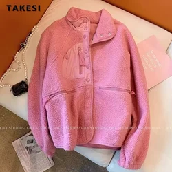 Casual Sweet Long Sleeve Single Breasted Parkas 2023 Winter Women's Zipper Outerwear Jacket Fashion Warm Solid Thick Coat