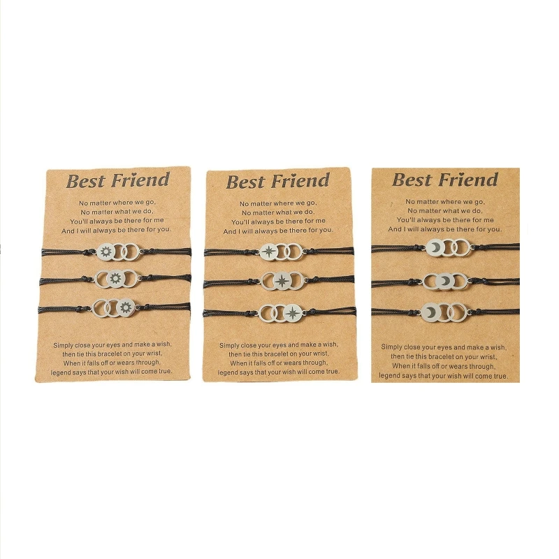 for Sun Moon Star Friendship Matching Bracelets Distance Relationship Bracel