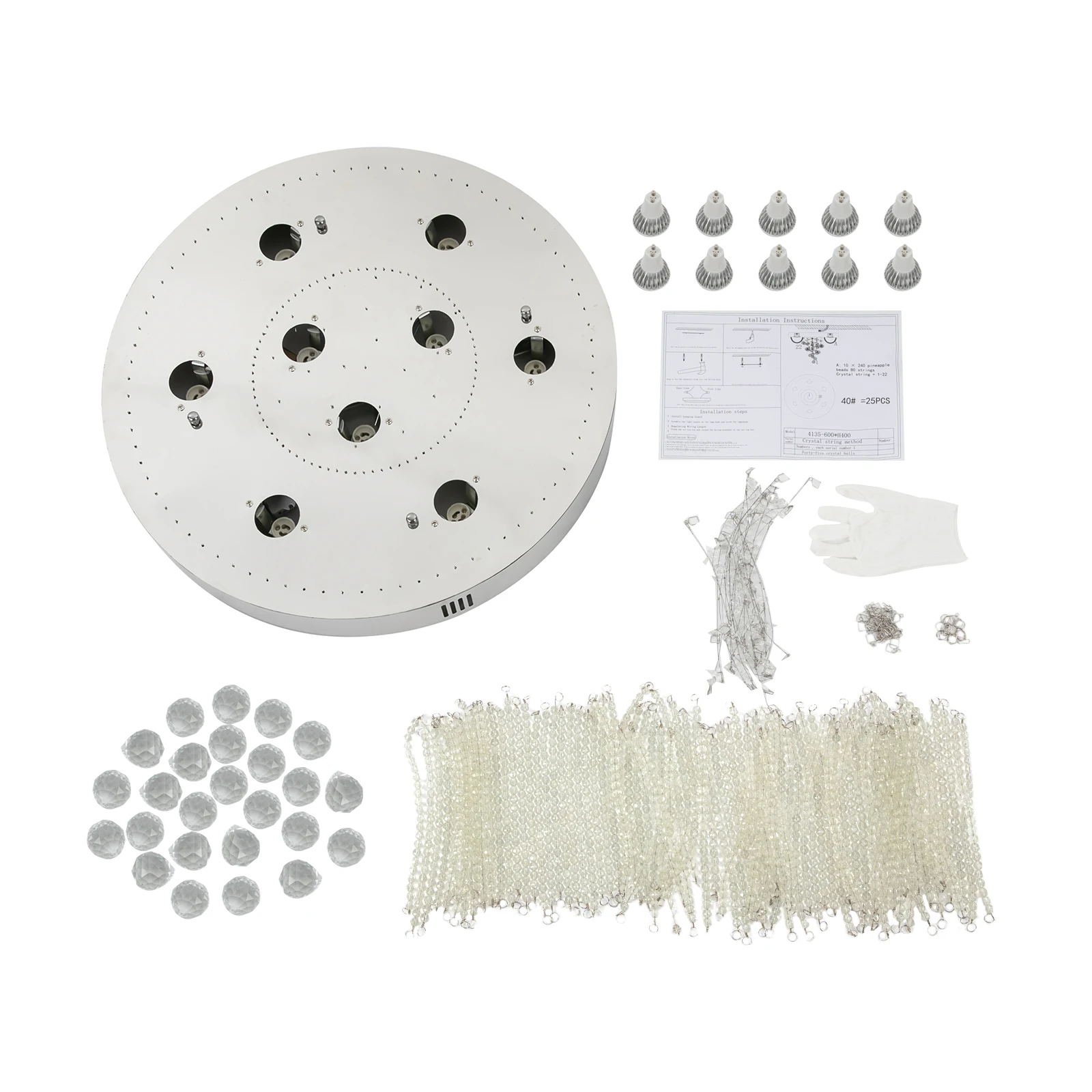 Crystal Ceiling Light 9*LED Crystal Chandeliers Modern Crystal Ceiling Lamp with 3 Light Colors 5W GU10 Spotlights