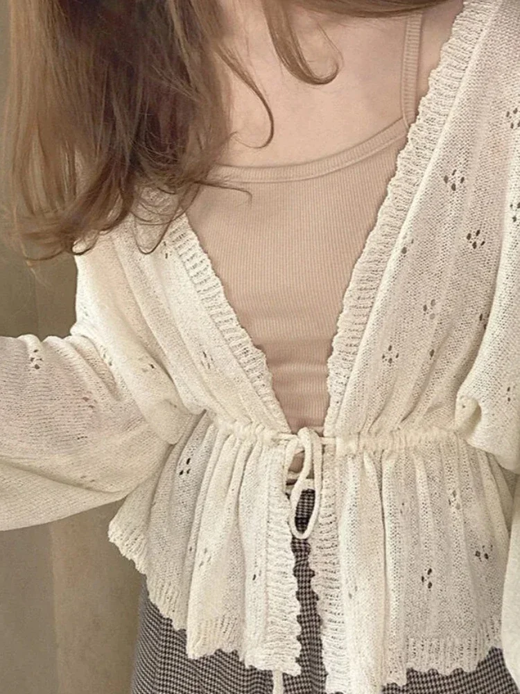 Süße Kawaii weiche Mädchen süße Strickjacke Frauen Pullover Tops japanische solide Langarm dünne Lolita gestrickte Kardigany