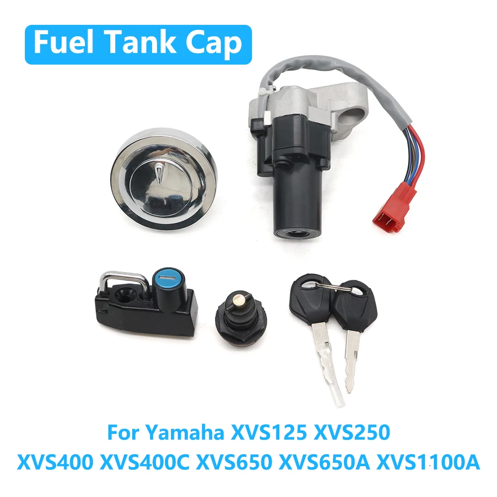 

Для Yamaha XVS125 XVS250 XVS400 XVS400C XVS650 XVS650A XVS1100A аксессуары для мотоциклов, переключатель зажигания, набор ключей для крышки топливного газа