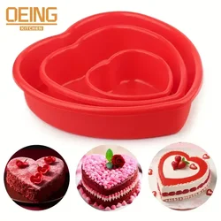 4/6/8 In Heart Shaped Cake Silicone Pans For Baking Mousse Cake ChocolateDecoration Molds Non-stick Food Grade silicone Bakeware