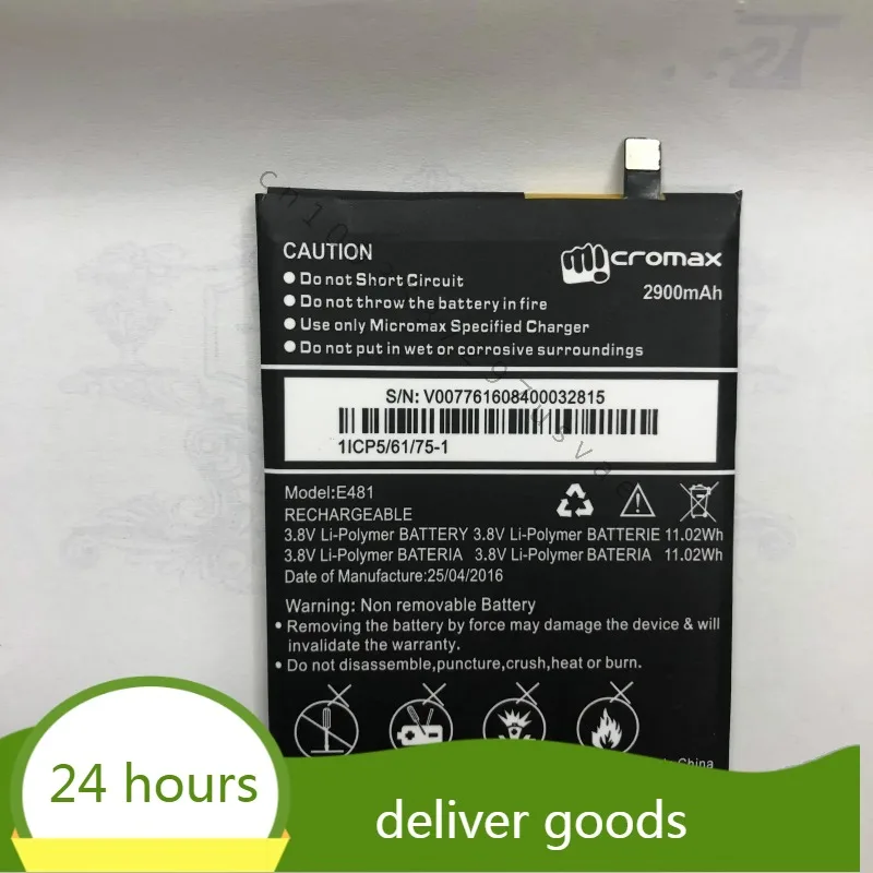 For Micromax Fist E481 Brand New Mobile Phone Battery 2900MAh