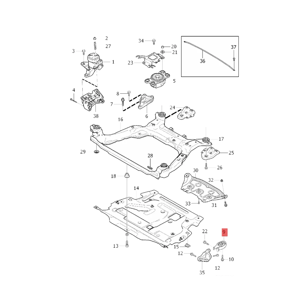 30680705 Engine Motor Transmission Torque Arm Mount for Volvo S80 S60 V60 V70 2008-2015 Ford Mondeo 1434852 1376874